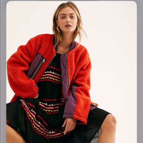 Free People Rivington Sherpa Zip Up Coat Jacket - Picture 6 of 8